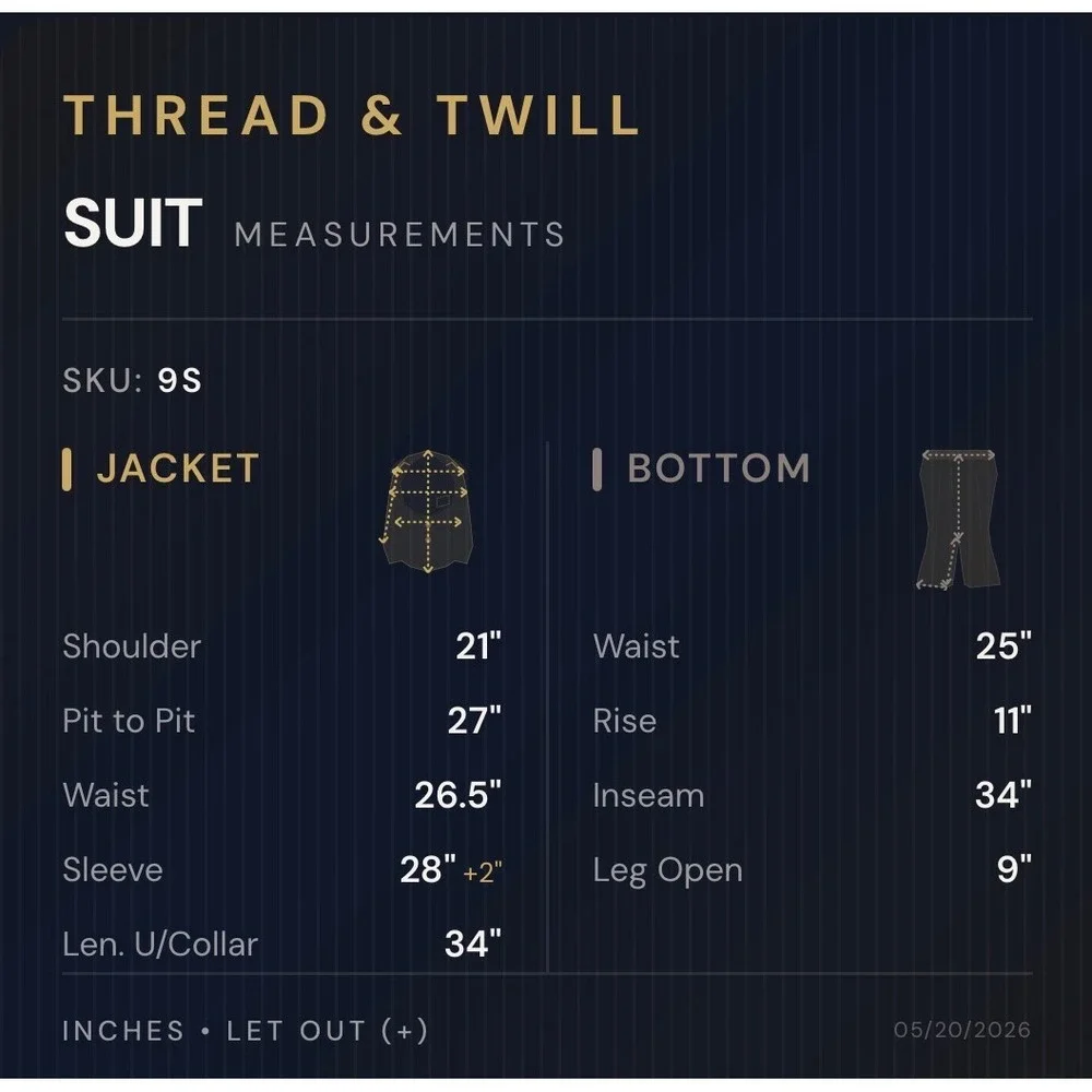 Custom Tailored 3-Piece Suit Mens 54L 50x34 Blue Windowpane Worsted Wool England